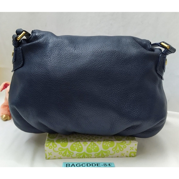 Marc Jacobs Natasha Blue Pebbled Leather Zipper Pocket Crossbody Bag - Picture 2 of 16